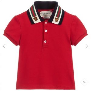 Boys Red Cotton Polo Shirt